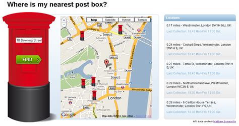 nearest post box from my location.